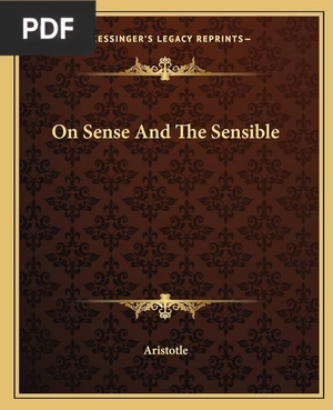 Cover of On Sense and the Sensible