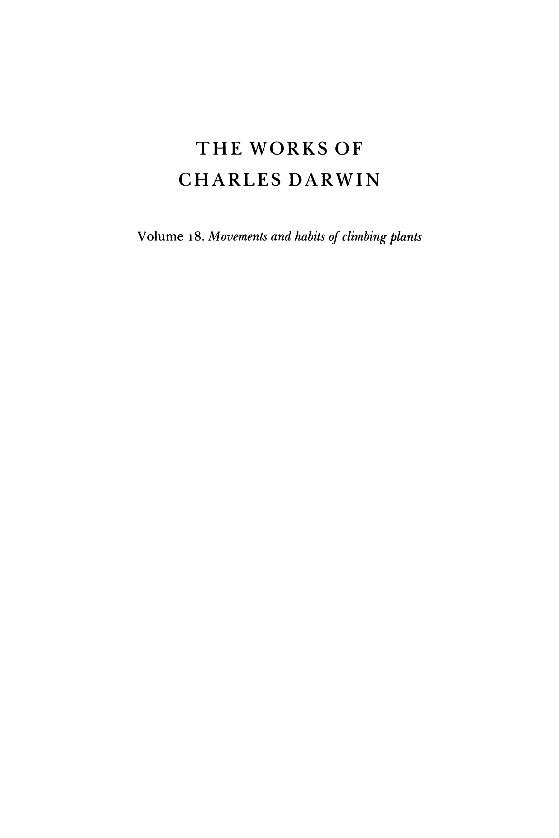 Cover of The Movements and Habits of Climbing Plants