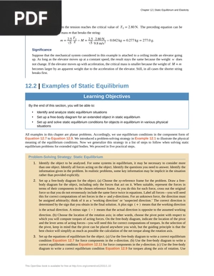 Examples of Static Equilibrium