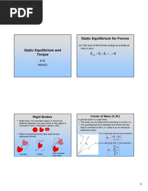 Static Equilibrium and Torque (Presentation)