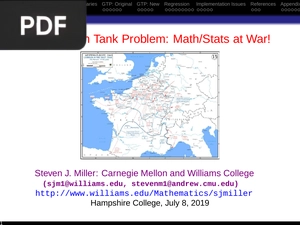 The German Tank Problem: Math/Stats at War! (Presentation)