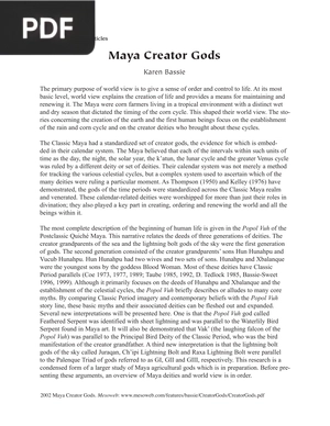 Maya Creator Gods