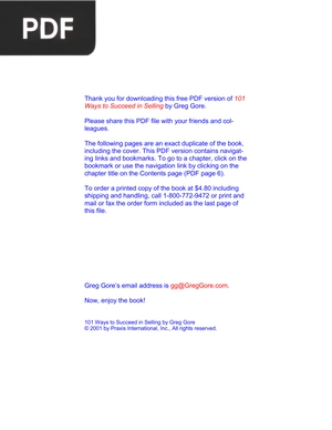 101 Ways to Succeed in Selling