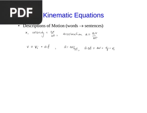 Kinematic Equations (Presentation)