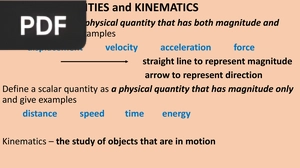 Vector Quantities and Kinematics (Presentation)