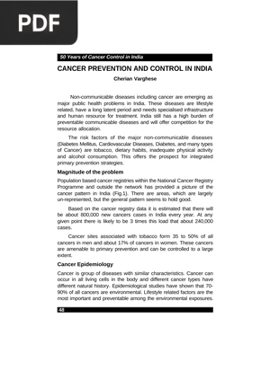 Cancer Prevention and Control in India