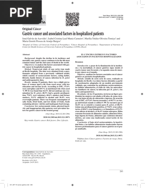 Gastric Cancer and Associated Factors in Hospitalized Patients (Article)