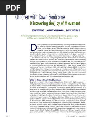Children with Down Syndrome Discovering the Joy of Movement (Article)