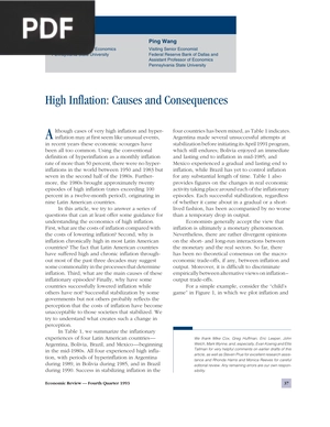 High Inflation: Causes and Consequences