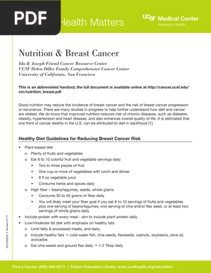 Nutrition & Breast Cancer