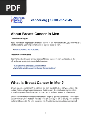 About Breast Cancer in Men