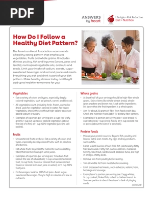 How Do I Follow a Healthy Diet Pattern?