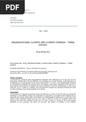Organizational climate and climate strengh. Three essays