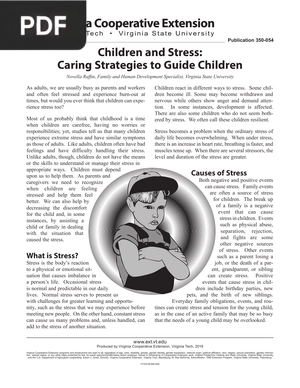 Children and Stress: Caring Strategies to Guide Children (Article)
