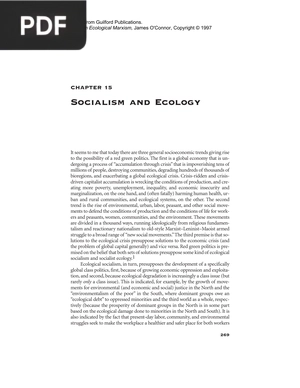 Socialism and Ecology