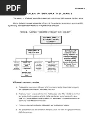 The concept of efficiency in economics