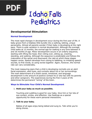 Developmental Stimulation (Article)