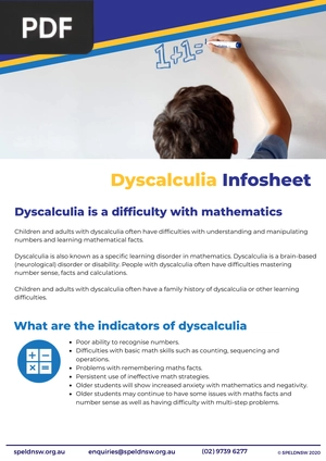 Dyscalculia Infosheet