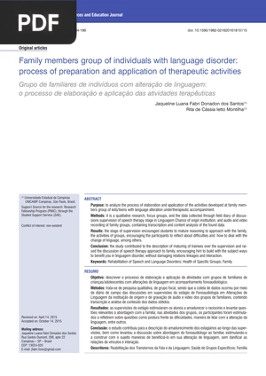 Family members group of individuals with language disorder
