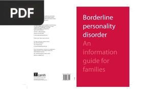 Borderline personality disorder An information guide for families