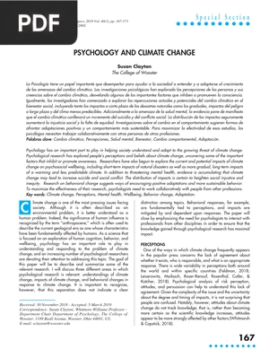 Psychology and climate change (Article)