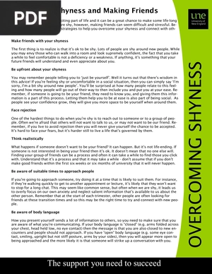 Overcoming Shyness and Making Friends (Article)