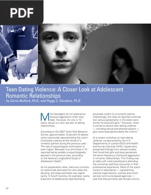 Teen Dating Violence: A Closer Look at Adolescent Romantic Relationships (Article)