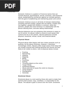 Domestic Violence (Article)