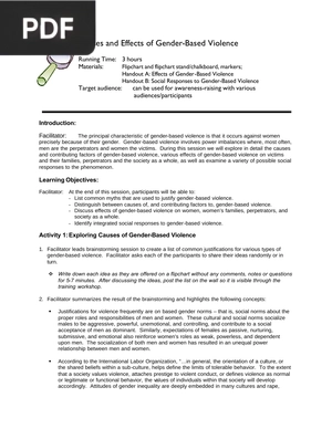 Causes and Effects of Gender-Based Violence (Article)