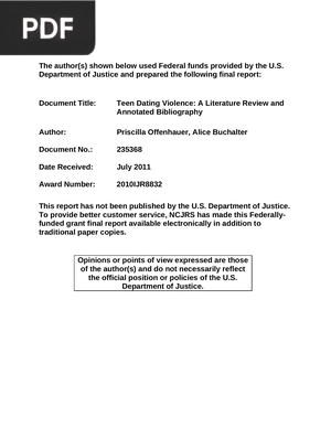 Teen Dating Violence