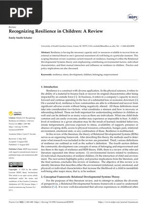 Recognizing Resilience in Children: A Review
