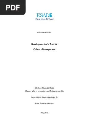 Development of a Tool for Culinary Management