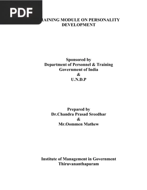 Training Module On Personality Development