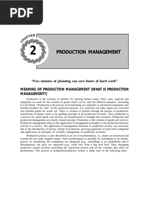 Production management