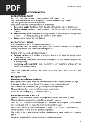 The production function