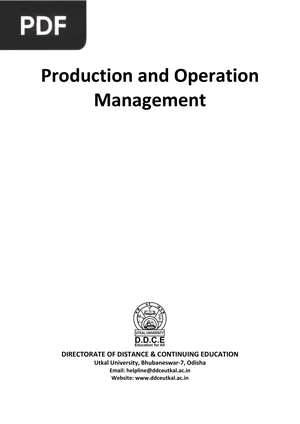 Production and Operation Management