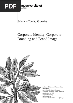 Corporate Identity, Corporate Branding and Brand Image