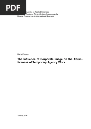 The Influence of Corporate Image on the Attractiveness of Temporary Agency Work
