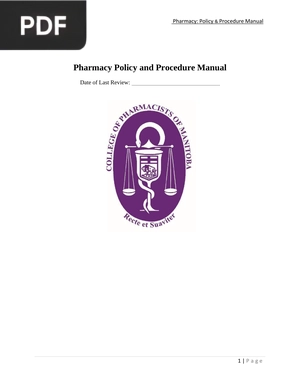 Pharmacy Policy and Procedure Manual