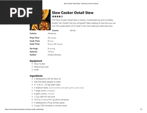 Slow Cooker Oxtail Stew