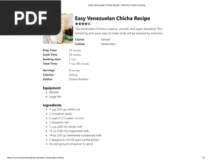Easy Venezuelan Chicha Recipe