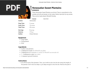 Venezuelan Sweet Plantains