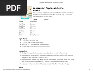 Venezuelan Papitas de Leche