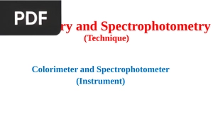 Colorimetry and Spectrophotometry (Technique)