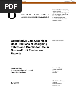 Quantitative Data Graphics: Best Practices of Designing Tables and Graphs for Use in Not-for-Profit Evaluation Reports