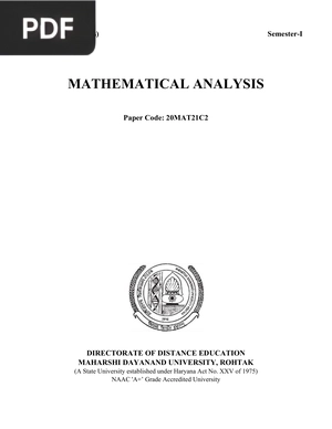 Mathematical analysis