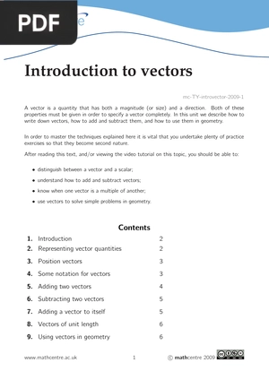 Introduction to vectors
