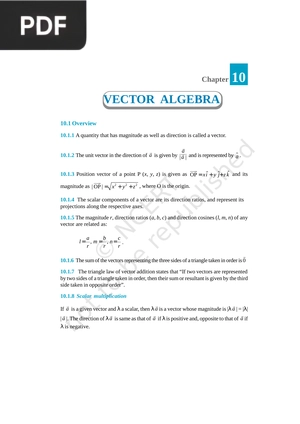 Vector Algebra