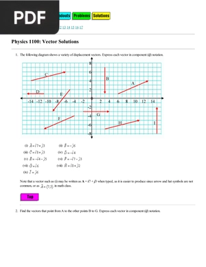 Physics 1100: Vector Solutions
