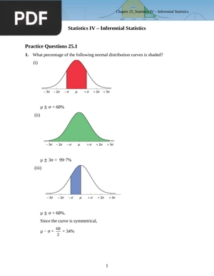 Statistics IV – Inferential Statistics Practice Questions